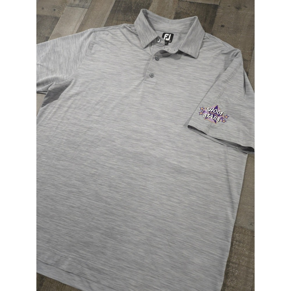 FootJoy Golf Polo Shirt Heather Gray Space Dye Shoot For The Stars Men's XL